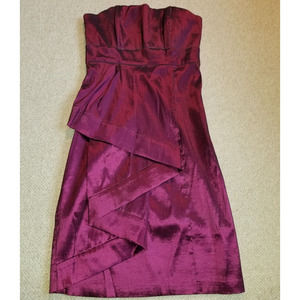 NWOT Womens Dress-THEA DORA-purple stretch w/boning strapless-8